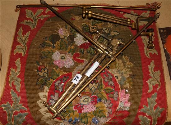 19th Century beadwork banner & Gothic tapestry stool